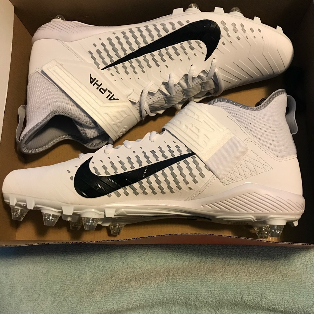 COPY - New Nike Alpha Menace Pro 2 D Football Cleat White Black Men Size 15 CK4…